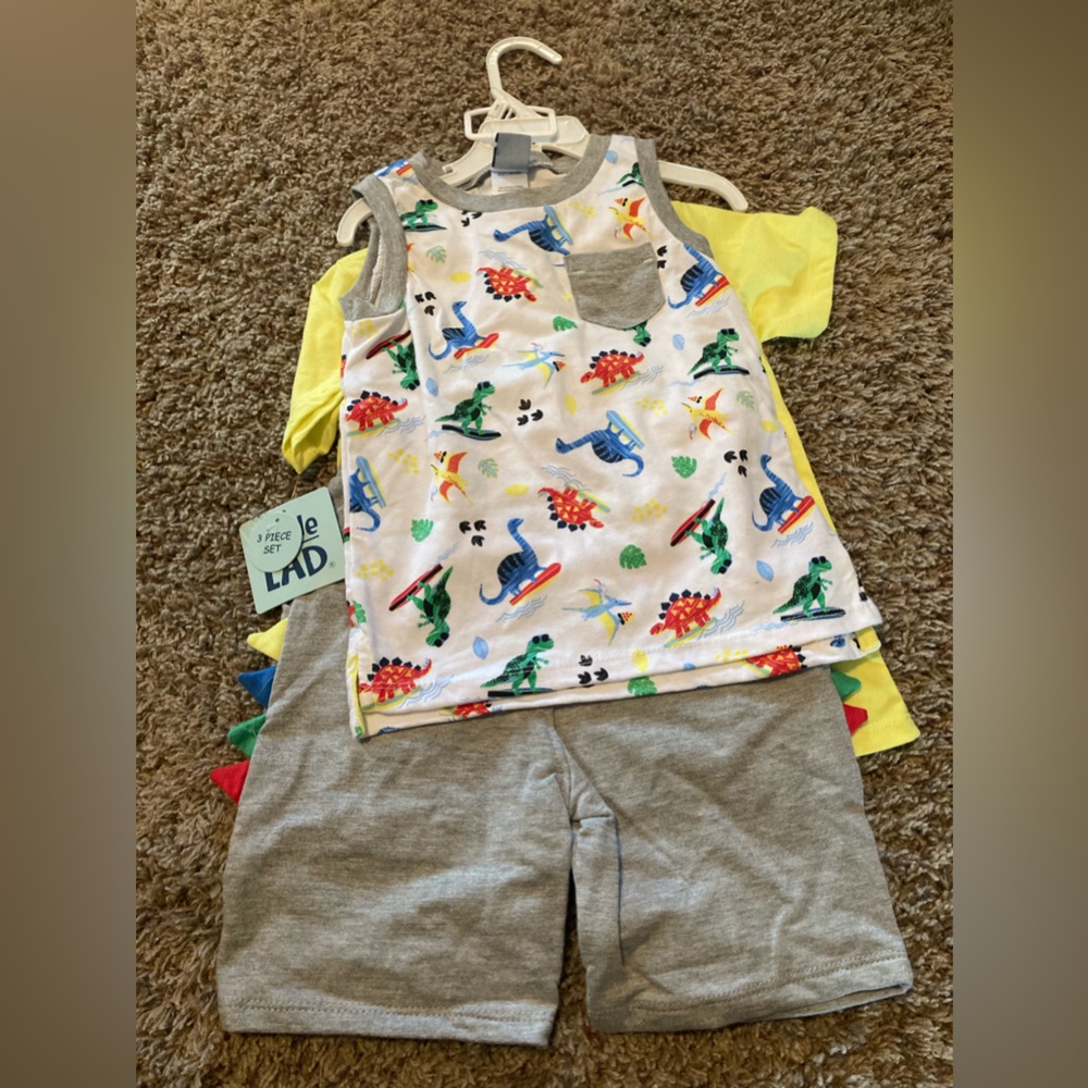Little Lad 3 piece matching dinosaur set